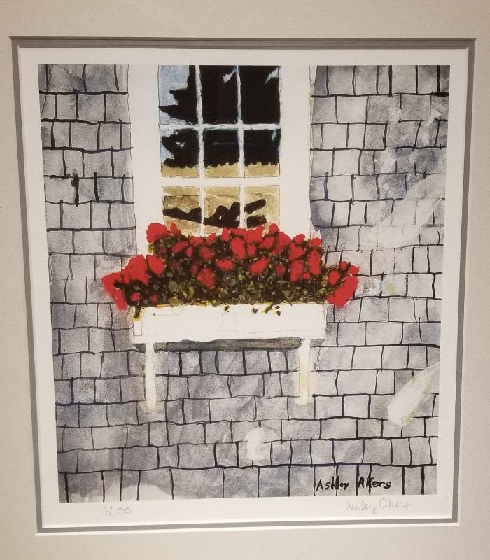 lot 8 image: Geranium in the Window Box by Ashley Akers, Artist Signed #13100