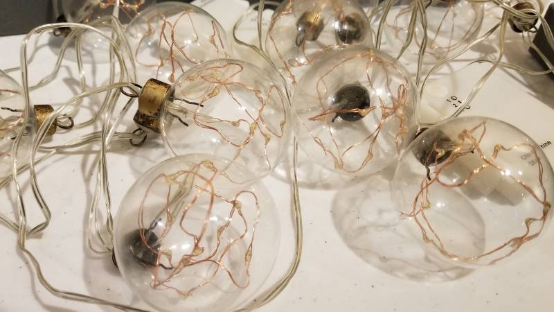 lot 66 image: Restoration Hardware Lot of Mercury Ornaments and Lit Balls