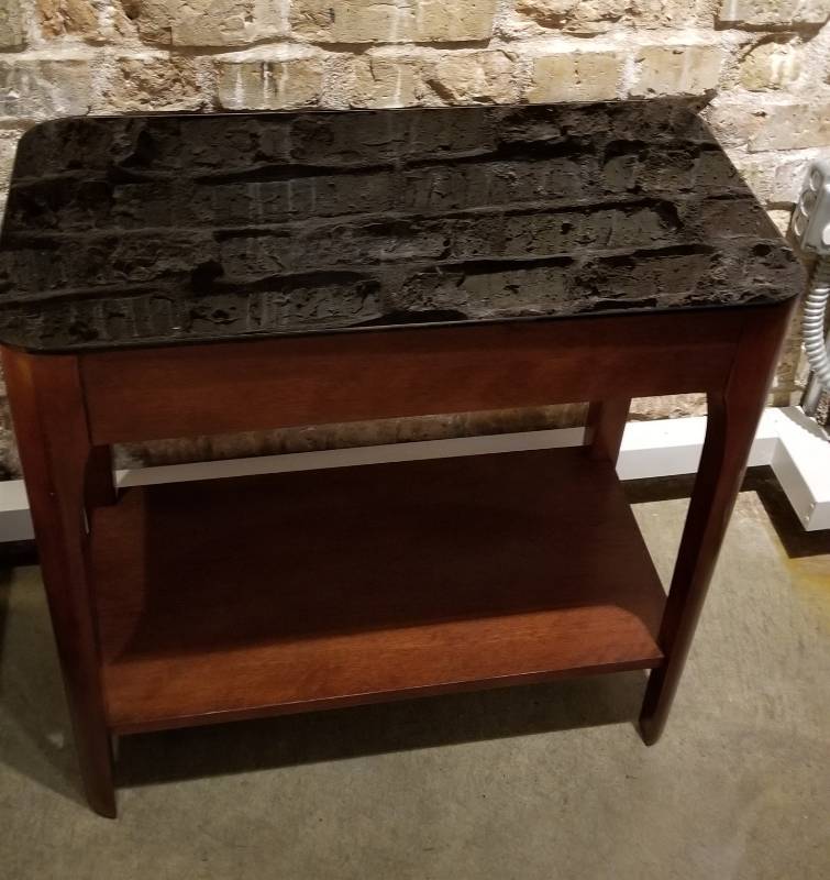 lot 52 image: Smoked Glass Topped Side Table