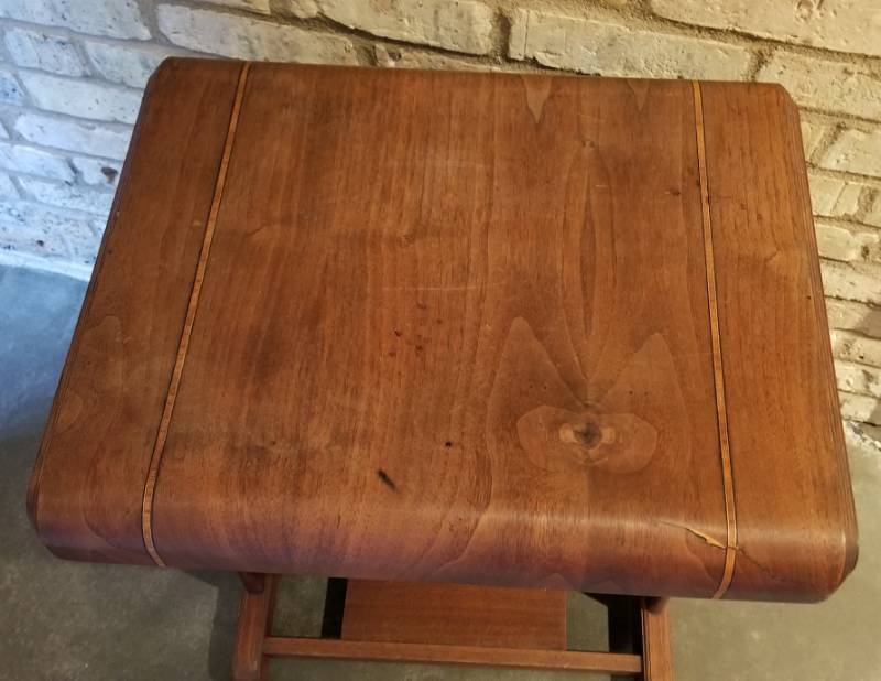 lot 71 image: Vintage Waterfall Side Table with Lower Shelf
