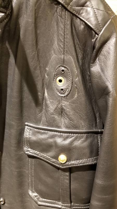 lot 79 image: Black Leather St. Paul Police Jacket, Ladies Size 14
