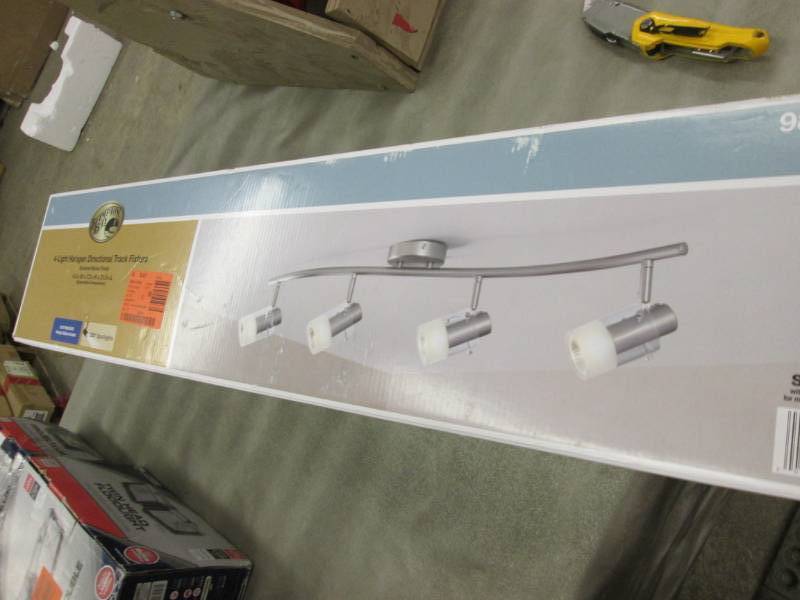 lot 66 image: Hampton Bay 4-Light Brushed Steel W...
