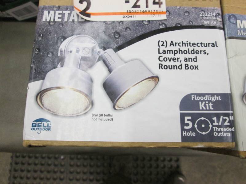 lot 77 image: Lot of 2 White Outdoor Weatherproof...