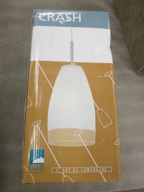 lot 107 image: Eglo Crash 1-Light Matte Nickel Han...