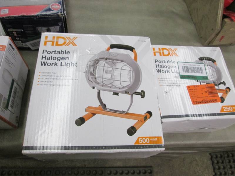 lot 112 image: Lot of 2 HDX  Portable Halogen Work...