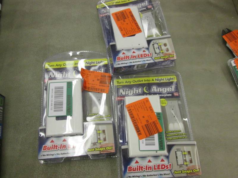 lot 125 image: Lot of 3 Lighted Wall Outlet Coverp...