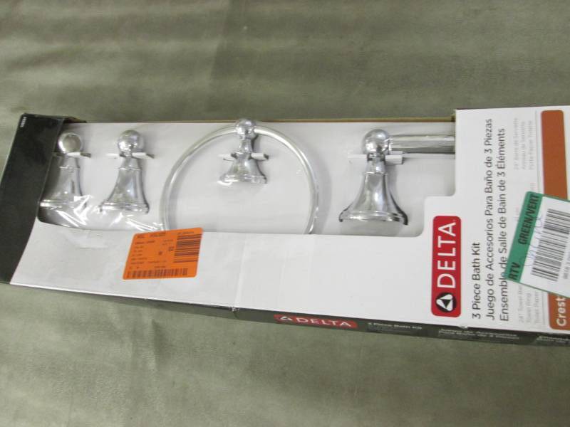 lot 151 image: Delta Crestfield 3-Piece Bath Hardw...