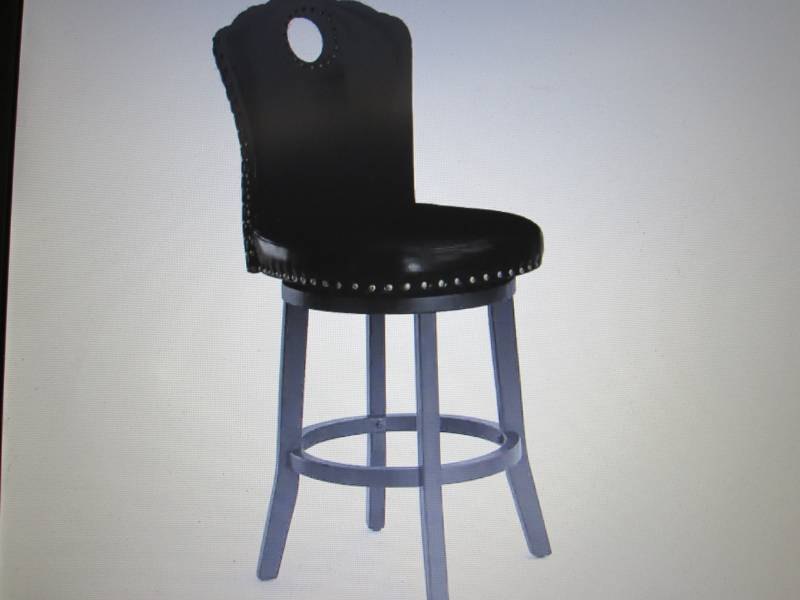 lot 375 image: Nailhead Swivel Stool open box Reta...