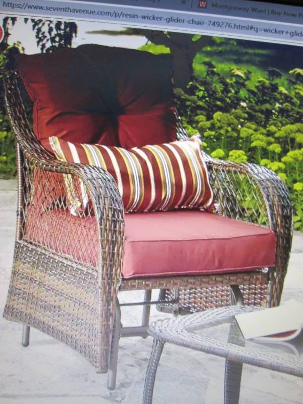 lot 380 image: Resin Wicker Glider Chair open box ...