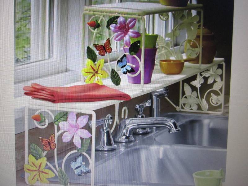 lot 393 image: Butterfly Over-The-Sink Shelf open ...
