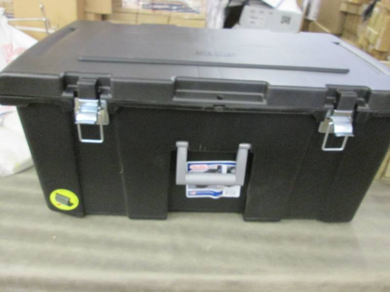 lot 180 image: Black Sterilite Footlocker 31.14x1...