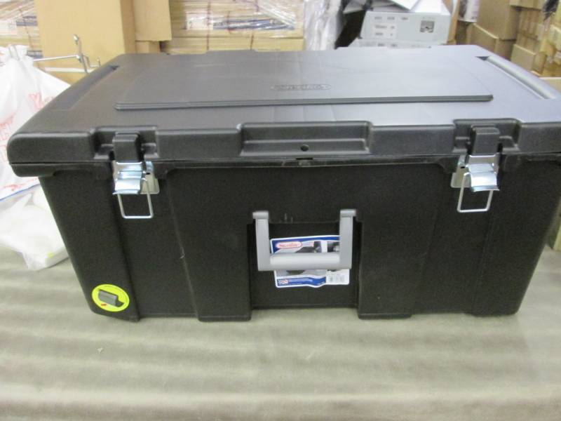 lot 181 image: Black Sterilite Footlocker 31.14x1...