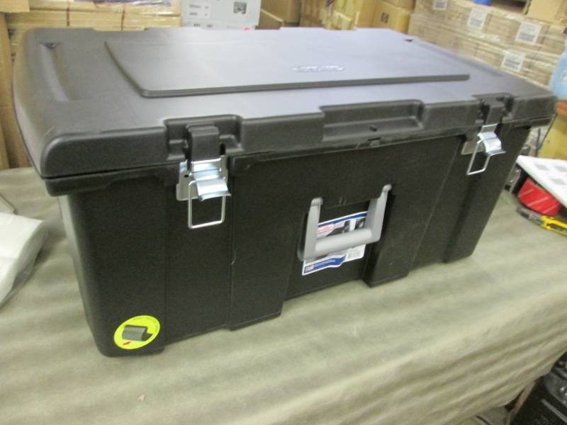 lot 182 image: Black Sterilite Footlocker 31.14x1...