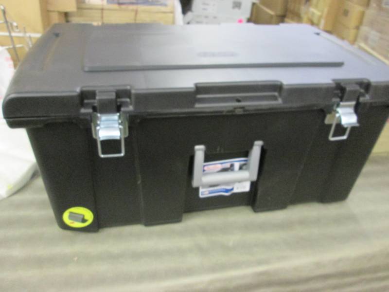 lot 186 image: Black Sterilite Footlocker 31.14x1...