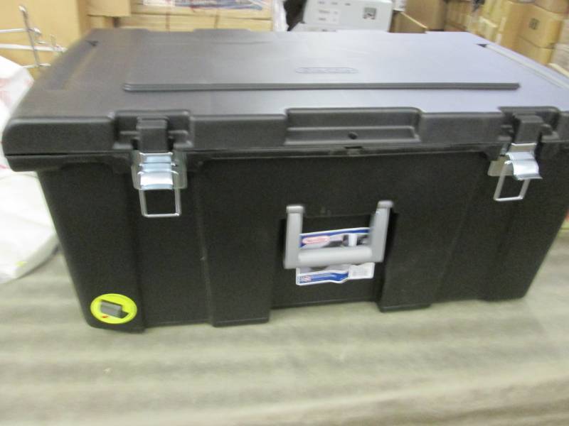 lot 187 image: Black Sterilite Footlocker 31.14x1...