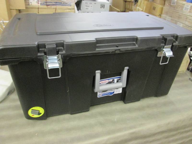 lot 188 image: Black Sterilite Footlocker 31.14x1...