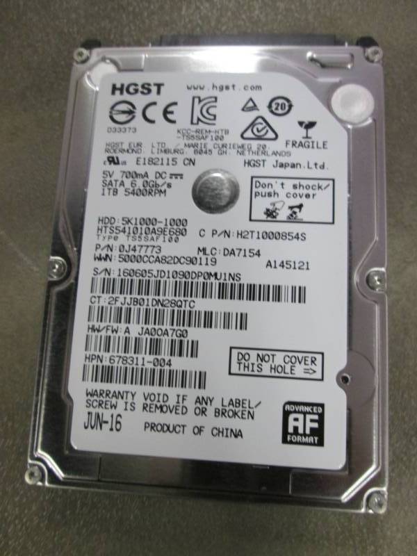 lot 261 image: HGST HDD 5K1000-1000...