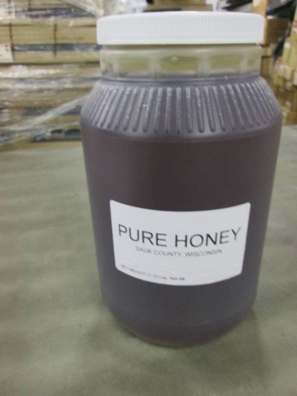 lot 283 image: 11.25 lb Plastic Jar of Pure Honey ...