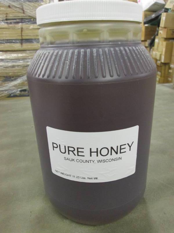 lot 285 image: 11.25 lb Plastic Jar of Pure Honey ...