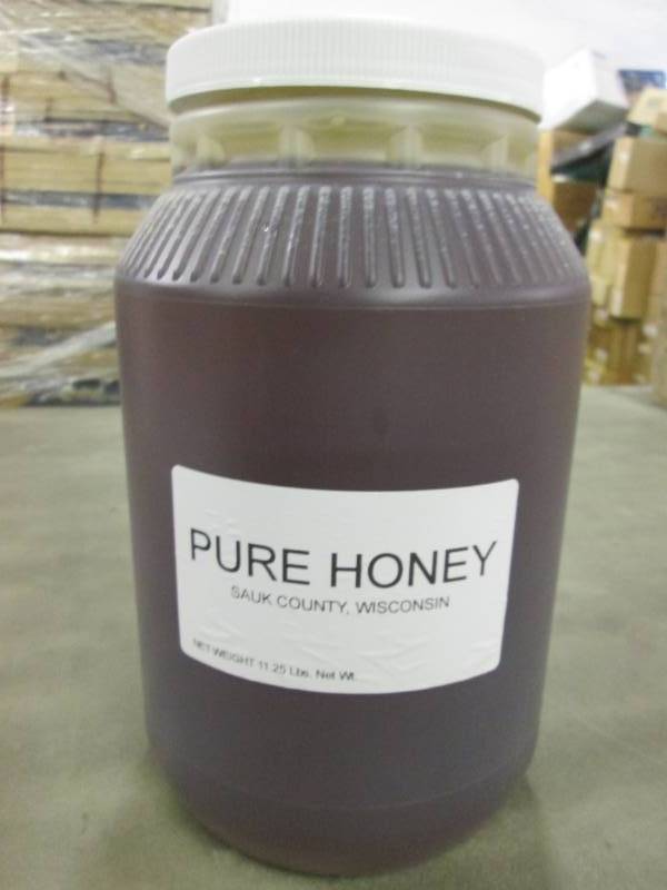 lot 286 image: 11.25 lb Plastic Jar of Pure Honey ...