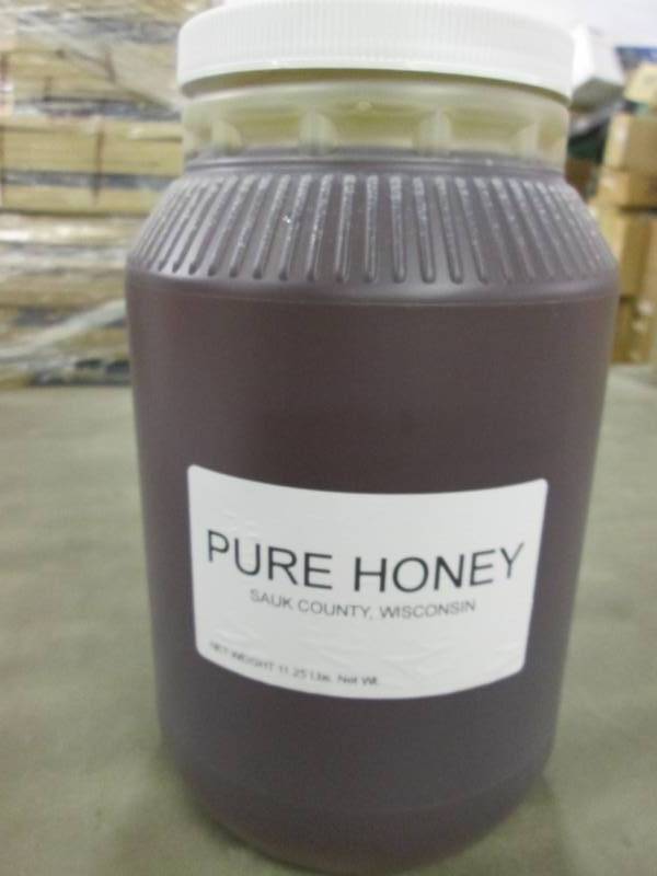 lot 287 image: 11.25 lb Plastic Jar of Pure Honey ...