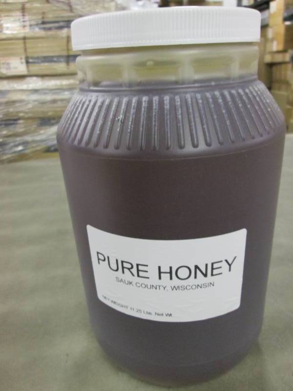 lot 288 image: 11.25 lb Plastic Jar of Pure Honey ...