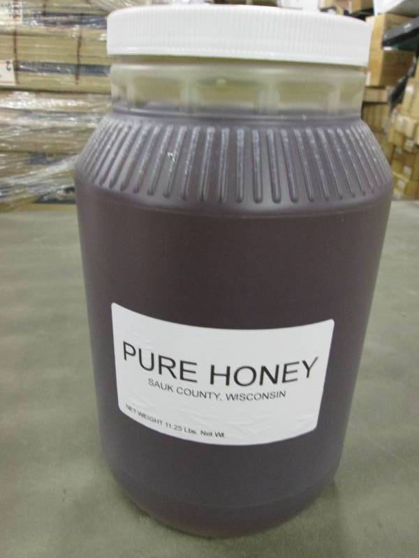 lot 289 image: 11.25 lb Plastic Jar of Pure Honey ...