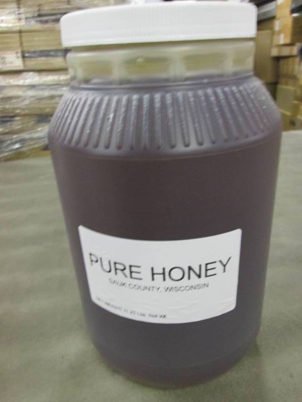 lot 290 image: 11.25 lb Plastic Jar of Pure Honey ...