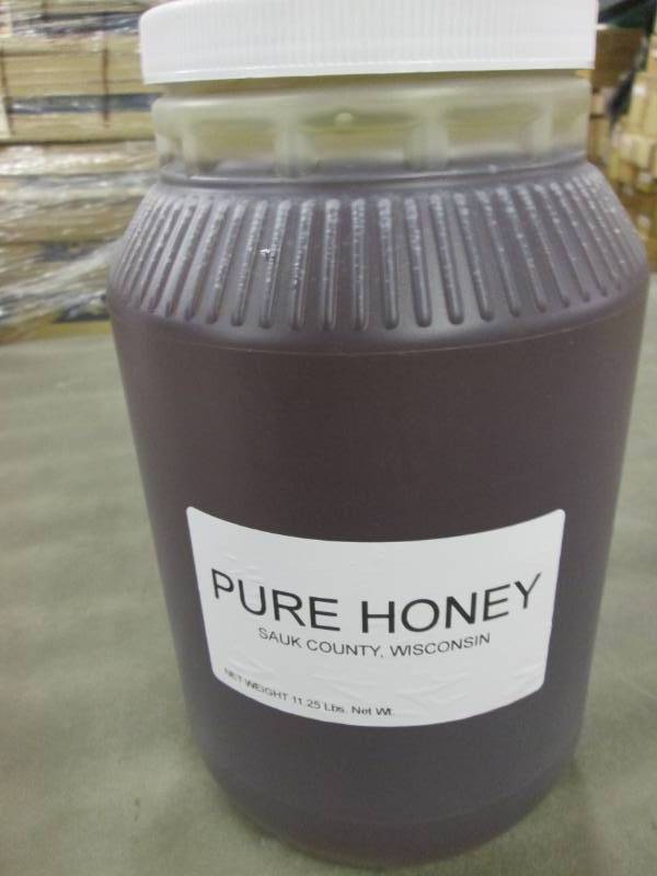 lot 292 image: 11.25 lb Plastic Jar of Pure Honey ...