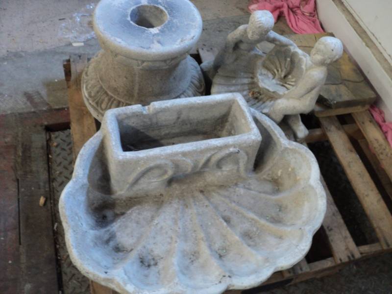 lot 3 image: Cement 3 Piece Fountain Just the C...