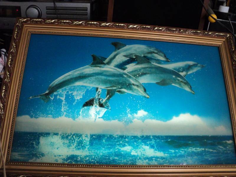 lot 20 image: Dolphin Lighted Picture works 26 x...