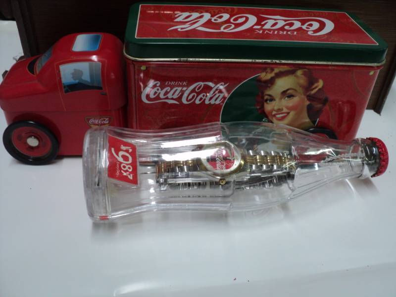 lot 63 image: Coca Cola Truckand Watch in a Bottl...