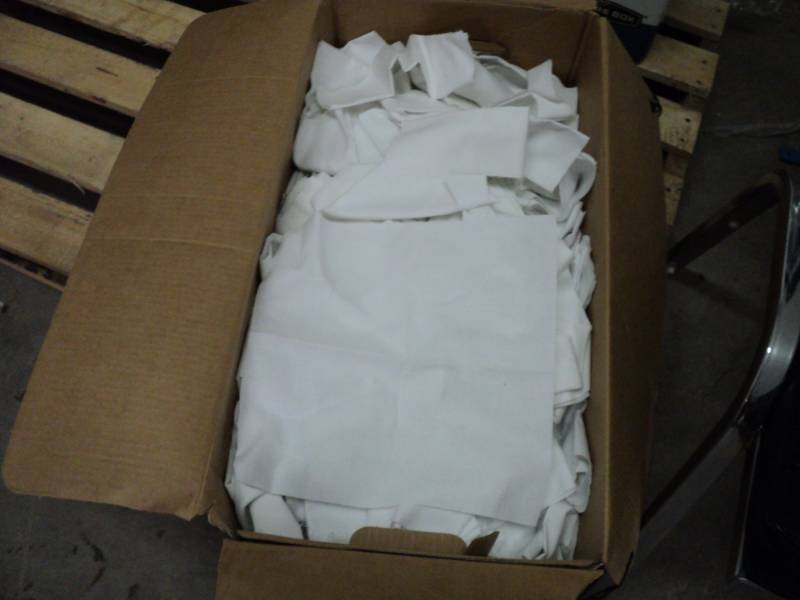 lot 157 image: Box of 11 Square White Material...