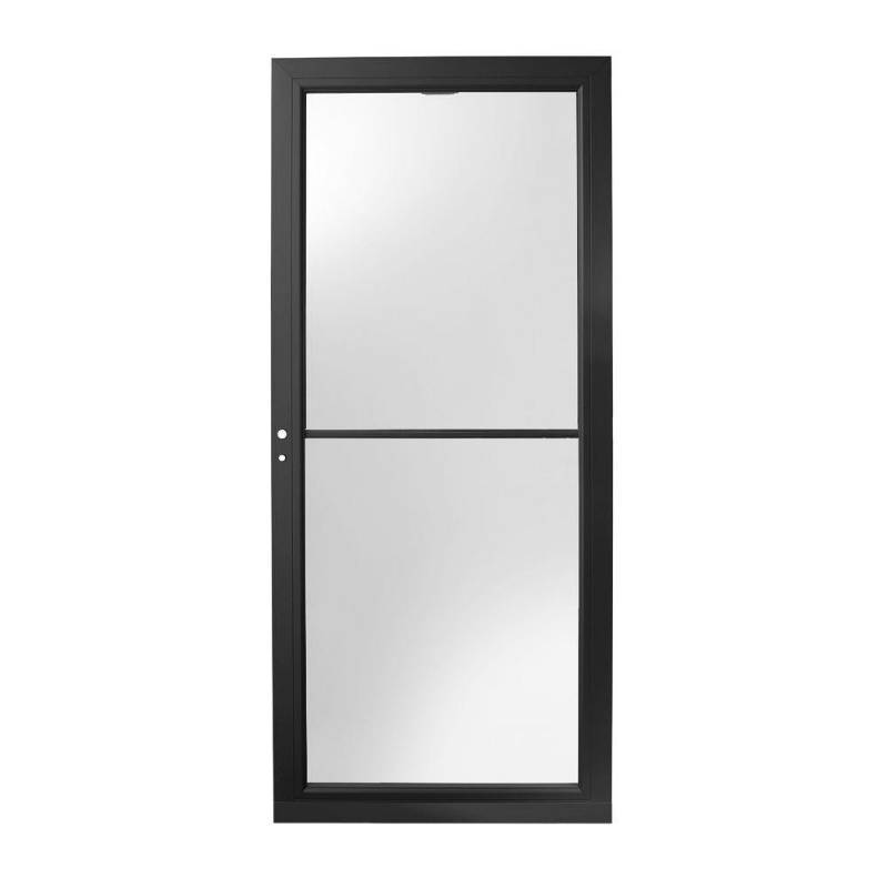 lot 60 image: Andersen 36 in. x 80 in. 3000 Series Black Left-Hand Self-Storing Easy Install Aluminum Storm Door, H3SEL36BL