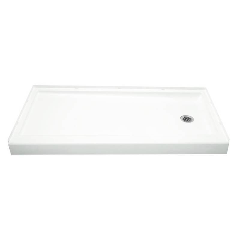 lot 78 image: Sterling Ensemble White Vikrell Shower Base 30-in W x 60-in L with Right Drain 72171820-0