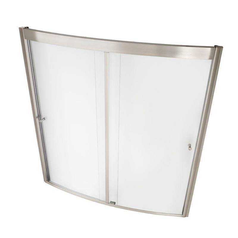 lot 83 image: American Standard Ovation 60 in. x 58 in. Framed Bypass TubShower Door in Satin Nickel, AM00496.400.295
