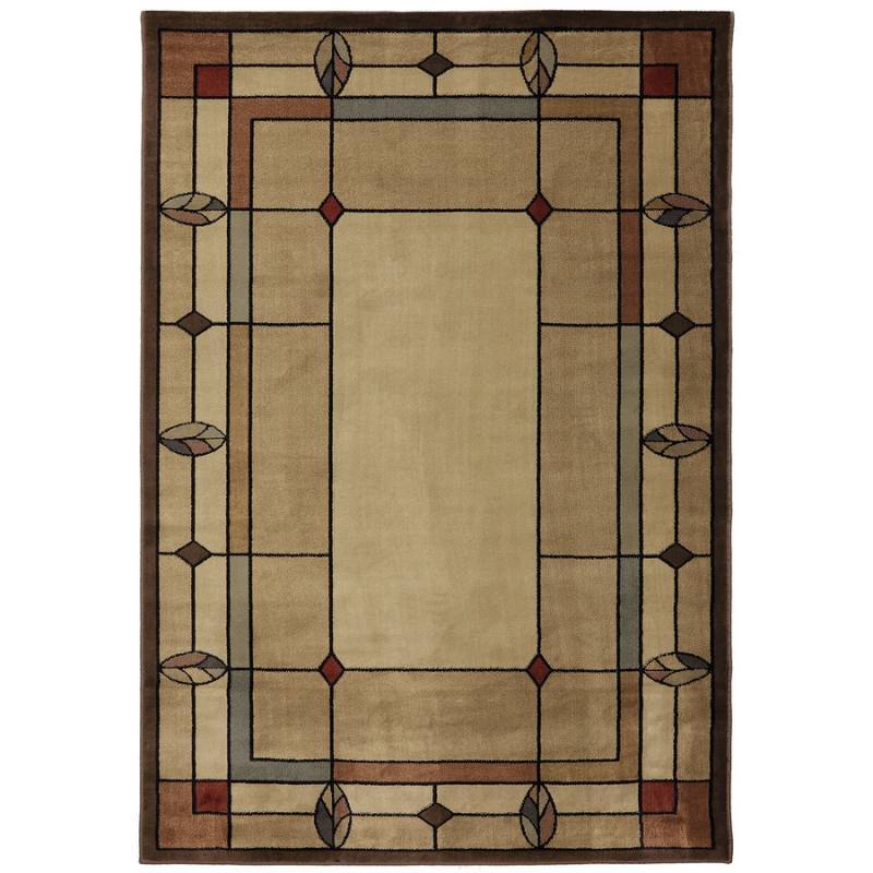lot 104 image: Mohawk Home Leaf Point Brown Indoor Inspirational Area Rug 5 x 8 RG961-N102-63X91