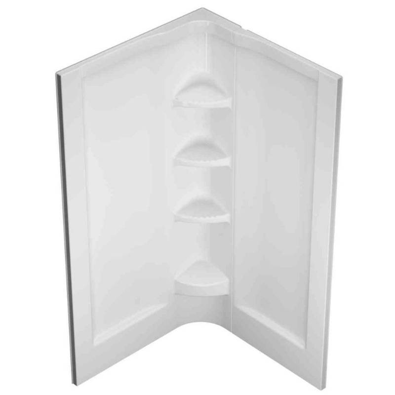lot 106 image: Cerise 36-14 in. x 36-14 in. x 78-12 in. 2-Piece Direct-to-Stud Shower Wall in White, 422030