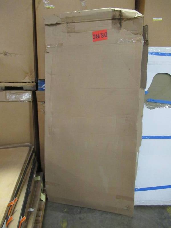 lot 57 image: Dreamline Unidoor 45 to 46 in. x 72 in. Frameless Hinged Shower Door in Brushed Nickel, SHDR-20457210S-04