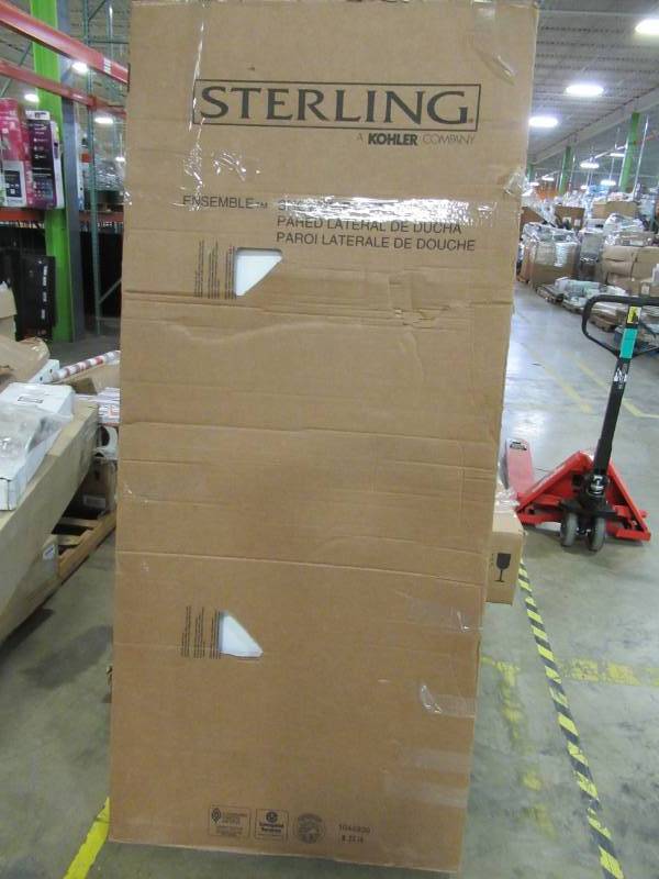 lot 77 image: Sterling Ensemble White Shower Wall Surround Side Wall Panel (Common 2-in x 1.625-in) 72205800-0