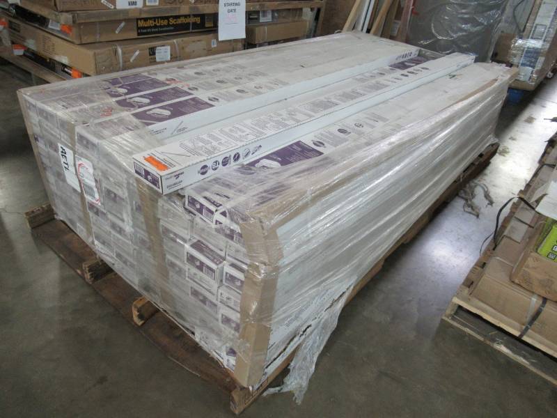 lot 85 image: 10 Metalux 32-Watt 4-Light White 8 ft. Tandem Fluorescent Strip Lights, 8TSSF232.