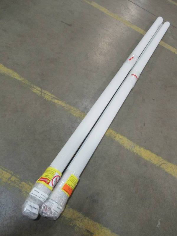 lot 142 image: 2 Retractable Sun Shades in White. 80 W X 90 L