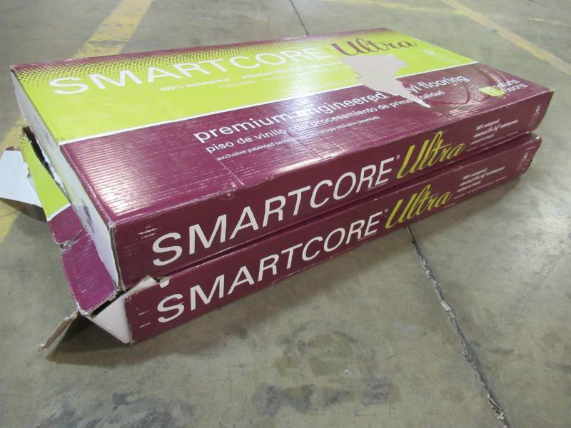 lot 162 image: SMARTCORE Ultra 8-Piece 11.97-in x 23.62-in Midnight Slate Luxury Locking Vinyl Plank Flooring 50SLVF1203 - 2 Cases