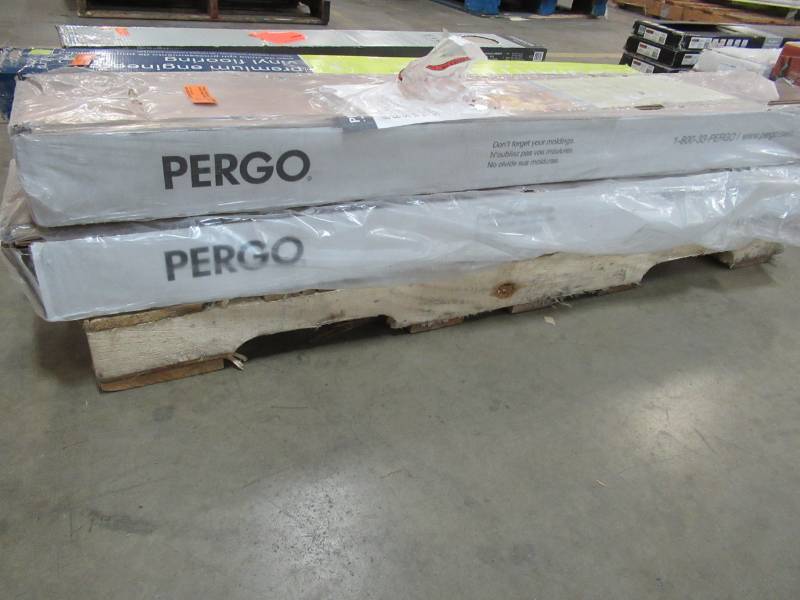 lot 167 image: Pergo TimberCraft  WetProtect Waterproof Hillcrest Hickory 7.48-in W x 3.93-ft L Handscraped Wood Plank Laminate Flooring LF000906 - 2 Cases