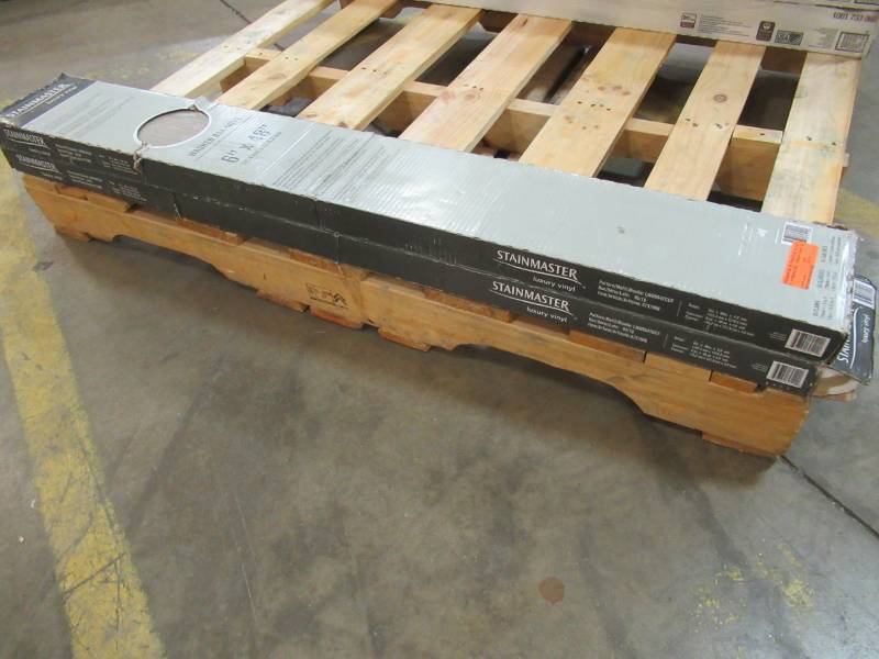 lot 185 image: STAINMASTER 10-Piece 5.74-in x 47.74-in Washed Oak- Cottage Luxury Locking Vinyl Plank Flooring LWD8502CCF - 2 Cases