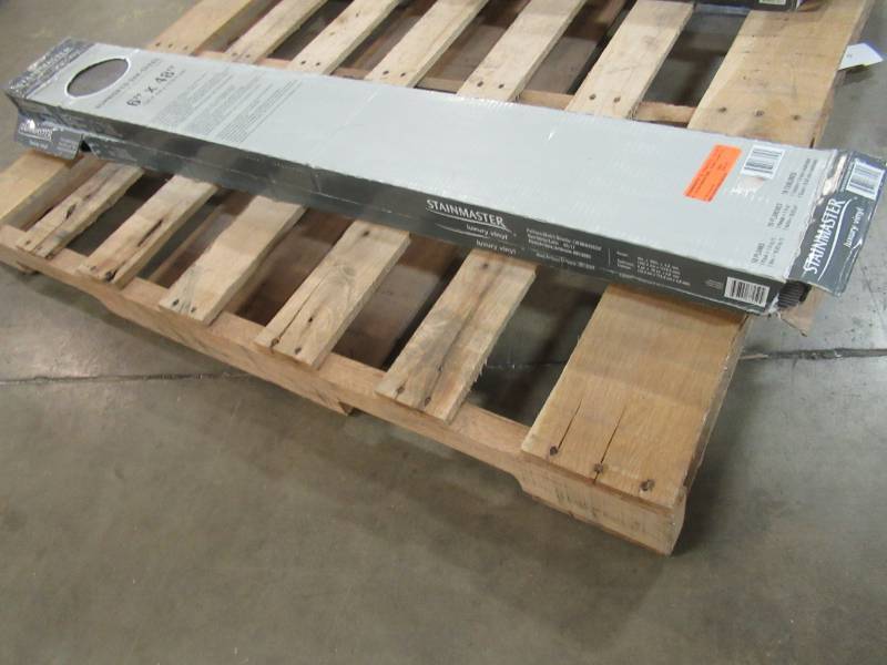 lot 201 image: STAINMASTER 10-Piece 5.74-in x 47.74-in Burnished Oak- Steel Luxury Locking Vinyl Plank Flooring LWD6845CCF - 2 Cases