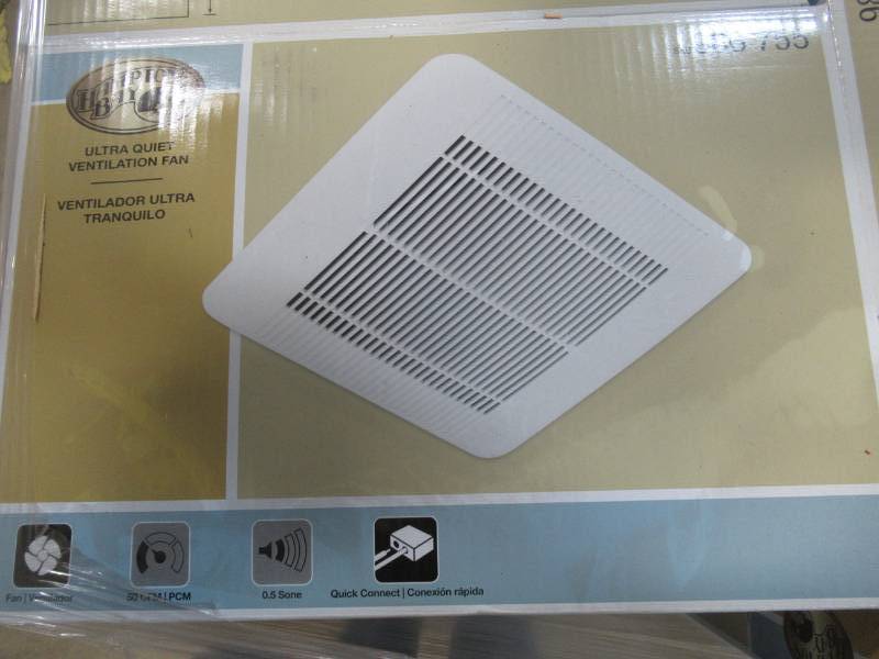 lot 127 image: 5 Hampton Bay 50 CFM Ceiling Bath Fans TY-50-A(HD) - New In Box.