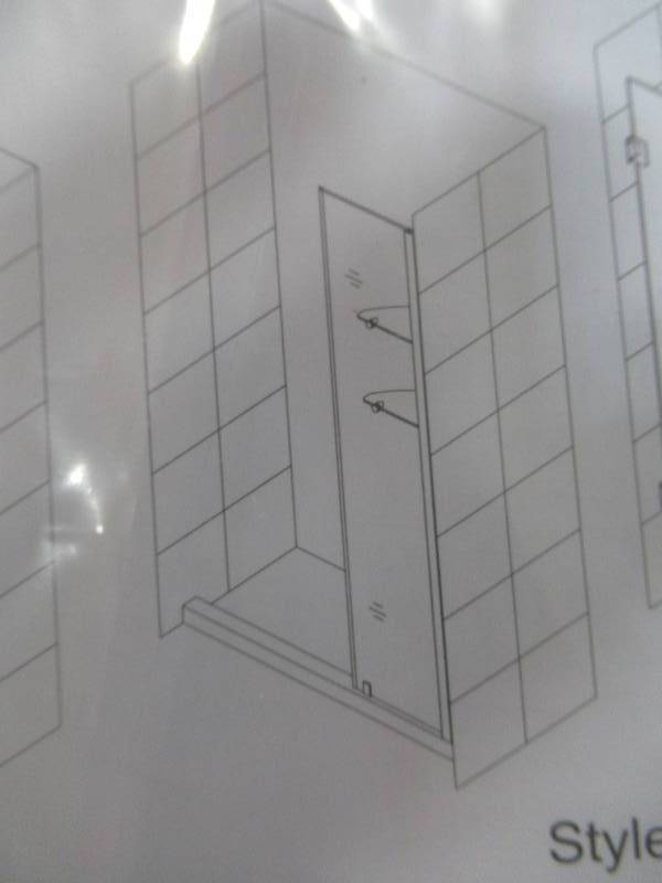 lot 283 image: Dreamline Shower Clear Glass Panel with Glass Shelves, 18 X 72.