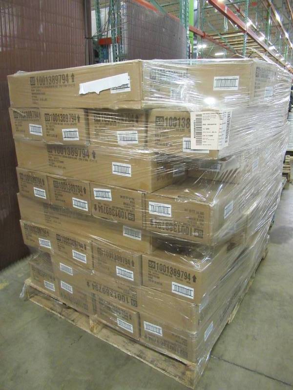 lot 237 image: Pallet of 48 Cases of White 1 in. Light Filtering Vinyl Blind - 27 in. W x 64 in. L, 20150503 (6 BlindsCase) New in Box