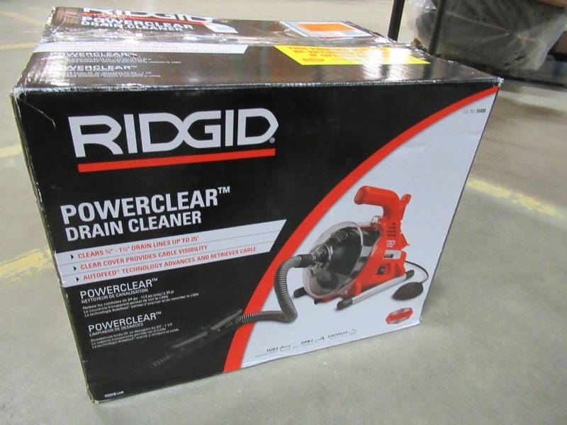 lot 236 image: RIDGID PowerClear Drain Cleaner, 55808 - New in Box